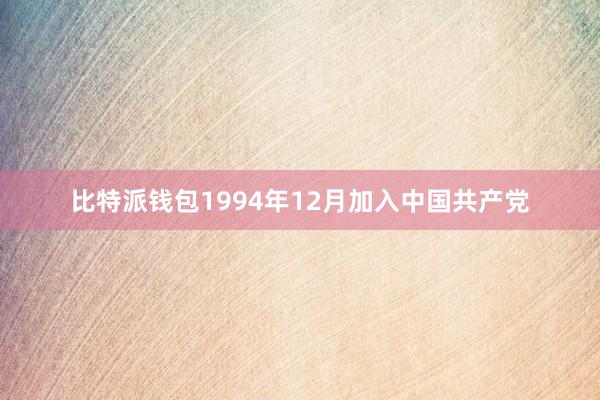 比特派钱包1994年12月加入中国共产党
