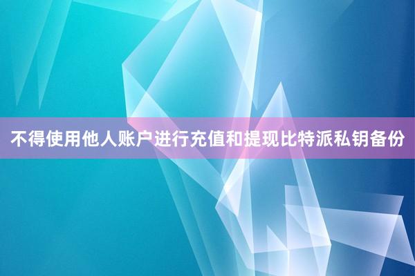 不得使用他人账户进行充值和提现比特派私钥备份