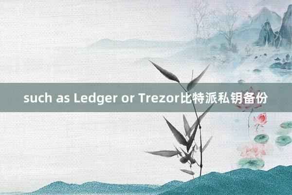 such as Ledger or Trezor比特派私钥备份