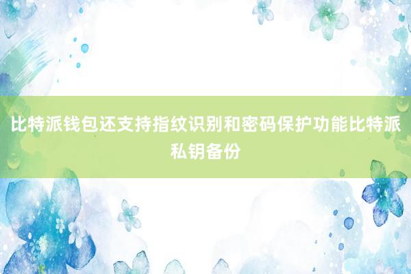 比特派钱包还支持指纹识别和密码保护功能比特派私钥备份