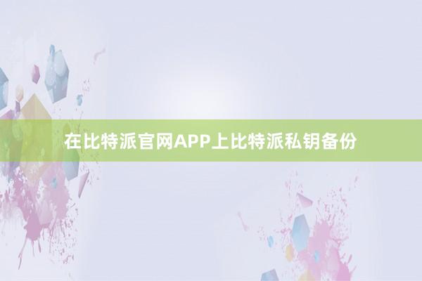 在比特派官网APP上比特派私钥备份