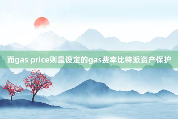 而gas price则是设定的gas费率比特派资产保护