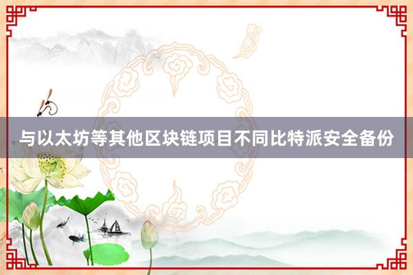 与以太坊等其他区块链项目不同比特派安全备份