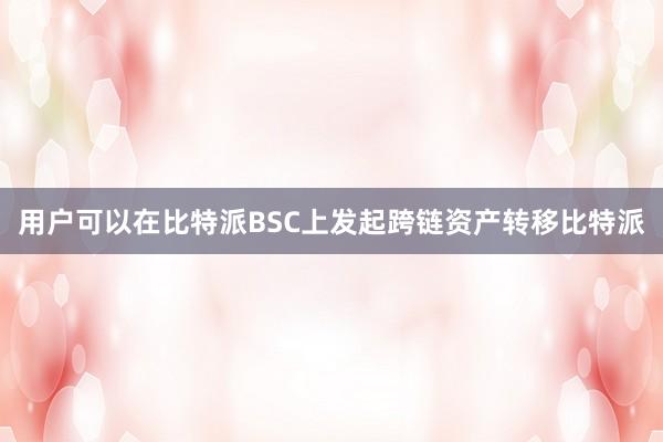 用户可以在比特派BSC上发起跨链资产转移比特派