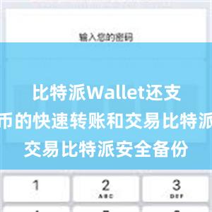 比特派Wallet还支持数字货币的快速转账和交易比特派安全备份